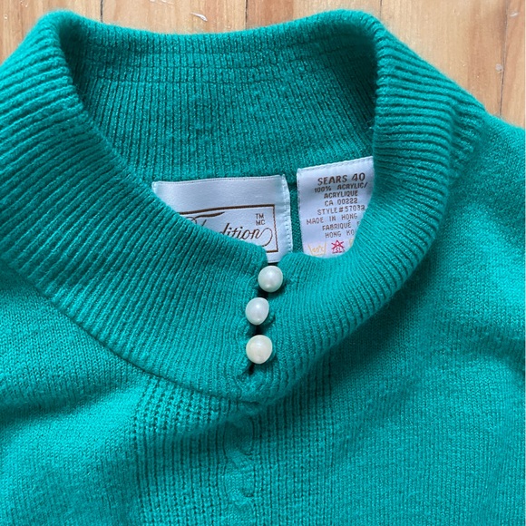 Vintage Sears Mock Neck Knit Sweater - Picture 2 of 2